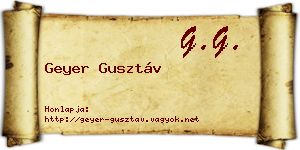 Geyer Gusztáv névjegykártya